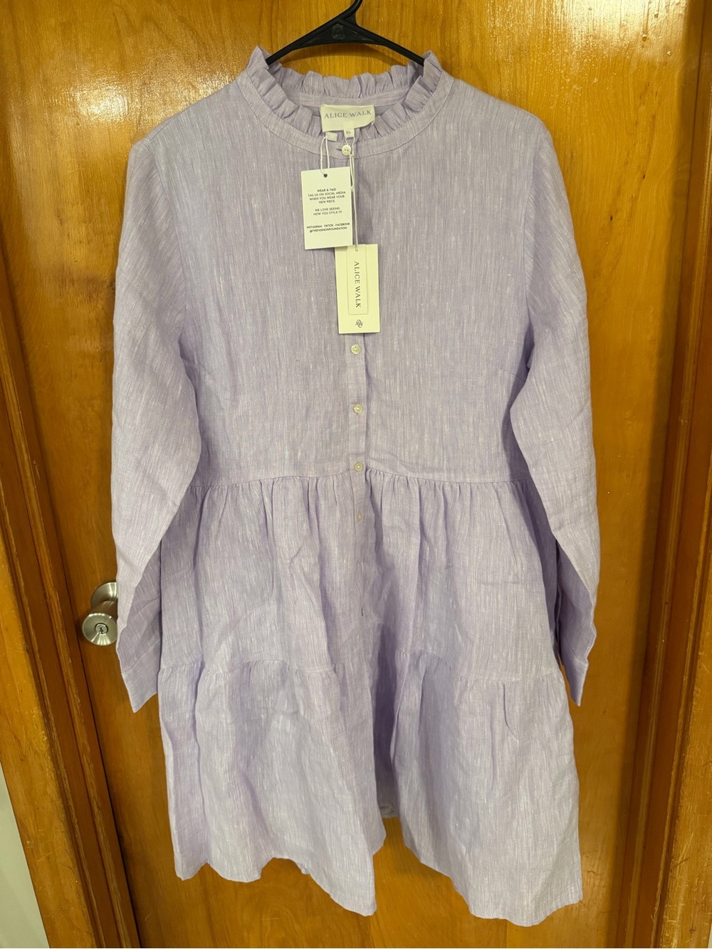 NWT Alice Walk Lavender Linen Dress Size XL - Picture 2 of 5
